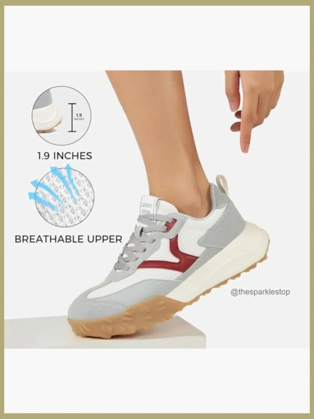 Platform Walking Shoes Chunky Casual Breathable Deluxe Fashion Sneakers